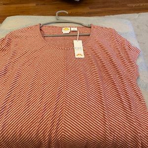 Pretty short sleeve striped top.  Size Large.  New.